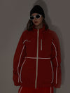 Men's Air Pose Neon Reflective Stripe Snow Jacket