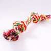 Leltcc Two Section Cotton Rope Tooth Cleaning Rope Rainbow Stripe Dog Toy