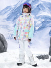 Girls Arctic Queen Cartoon Pattern Reflective Strip Ski Suits