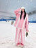 Women's North White Velvet Snow Jacket & Pants Set