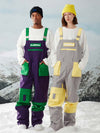 Men's RandomPow Unisex Mountain Discover Colorblock Snow Pants Bibs