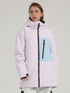 Women's Gsou Snow Powder Search Colorblock 2 Way Zipper Snow Jacket