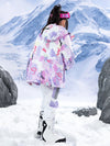 Girls Arctic Queen Cartoon Pattern Reflective Strip Ski Suits