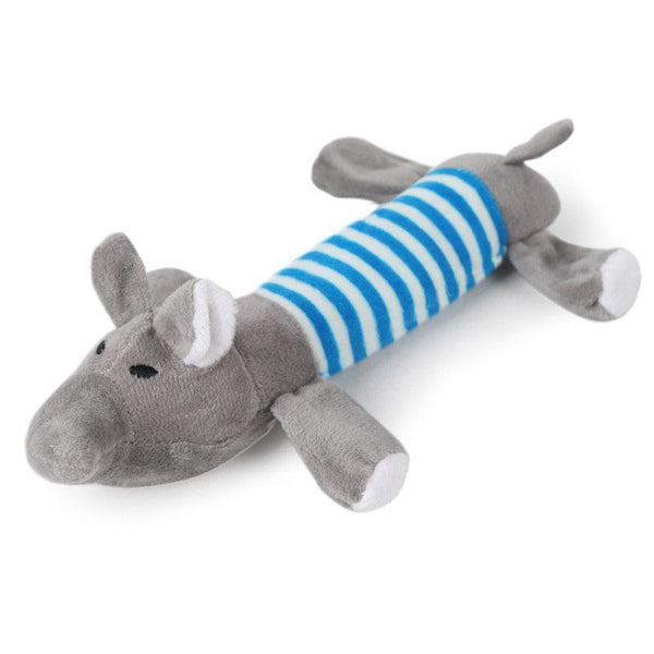 Leltcc Mini Cartoon Animal Shaped Rainbow Stripe Dog Toy