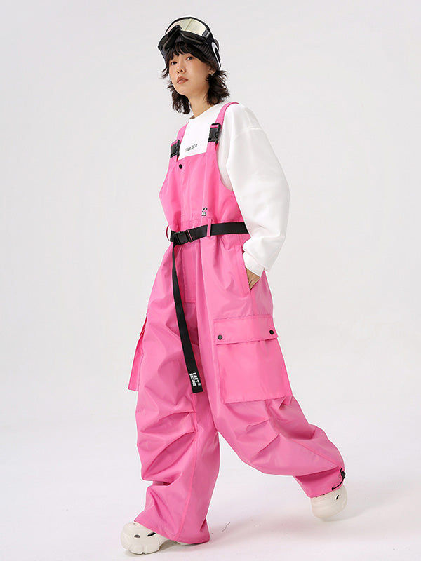 Women's East Skiing Prime Baggy Overall Cargo Snow Bibs Ski Pants