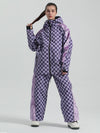 Women's Gsou Snow Checkered Freestyle Snow Jacket & Pants Sets