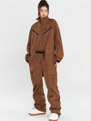 Women's Nandn Mountain Cargo Baggy Snowsuit One Piece Snow Jumpsuit