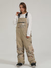 Women's Unisex Gsou Snow PowSlayer Colorblock Cargo Snow Bibs Pants