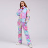 Women's Colorful Fancy Print One Piece Ski Jumpsuit Snowsuits