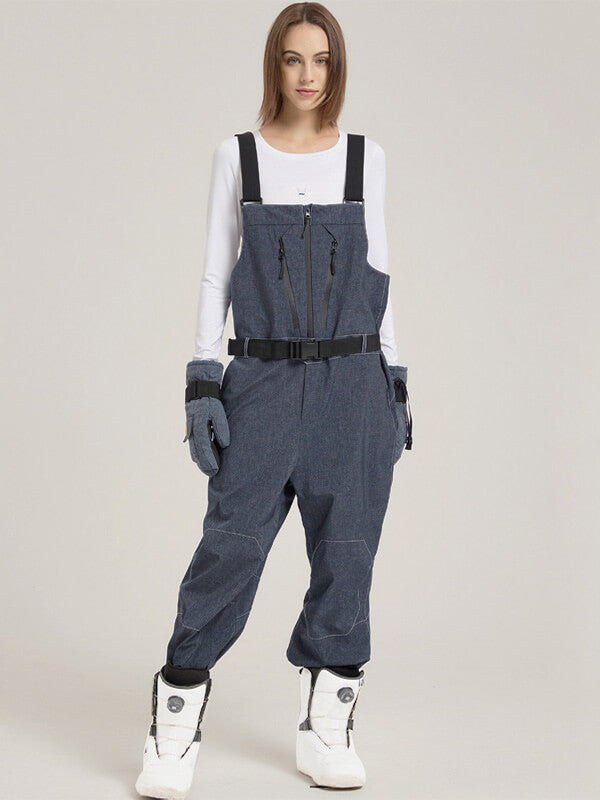 Women's GlacierGlow Insulated Bib Overalls Denim Pants