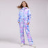 Women's Colorful Fancy Print One Piece Ski Jumpsuit Snowsuits