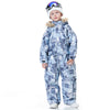 Kid's Blue Magic Waterproof Colorful One Piece Coveralls Ski Suits Winter Jumpsuits