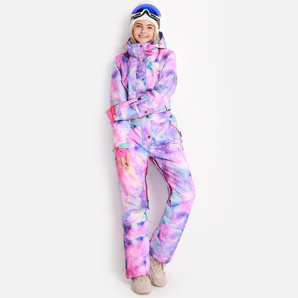 Women's Blue Magic Winter Colorful All In One Piece Ski Jumpsuit Winter Snowsuits