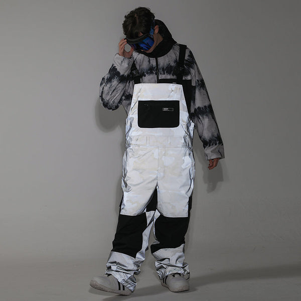 Men's Unisex Gsou Snow Serein Glimmer Outdoor Ski Pants Snow Bibs