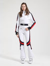 Women's Gsou Snow Retro Belted Stripe Flare Ski Suit