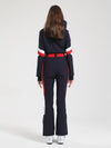 Women's Gsou Snow Retro Belted Stripe Flare Ski Suit