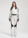 Women's Gsou Snow Retro Belted Stripe Flare Ski Suit