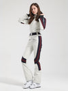 Women's Gsou Snow Retro Belted Stripe Flare Ski Suit