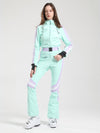 Women's Gsou Snow Retro Belted Stripe Flare Ski Suit