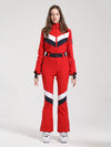 Women's Gsou Snow Retro V Striped Flare Ski Suit