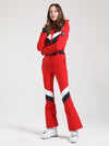 Women's Gsou Snow Retro V Striped Flare Ski Suit