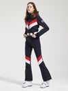 Women's Gsou Snow Retro V Striped Flare Ski Suit