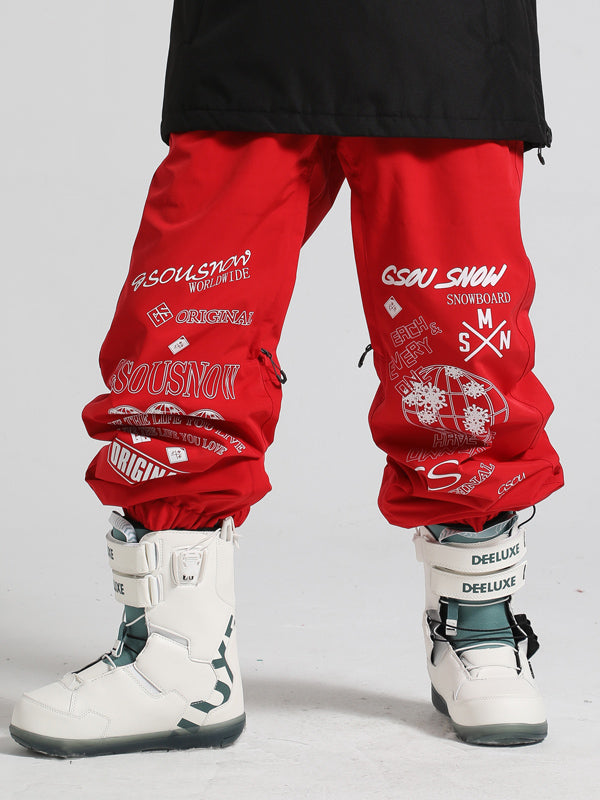 Women's Gsou Snow Graffiti Elastic Snowboard Sweatpants