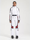 Women's Gsou Snow Retro Belted Stripe Flare One Piece Ski Suit