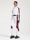 Women's Gsou Snow Retro Belted Stripe Flare One Piece Ski Suit