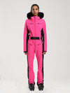 Women's Gsou Snow Classic Faux-Fur Trim Flare Dawn Ski Suit One Piece