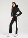 Women's Gsou Snow Classic Faux-Fur Trim Flare Ski Suit