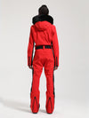 Women's Gsou Snow Classic Faux-Fur Trim Flare Dawn Ski Suit One Piece