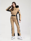 Women's Gsou Snow Classic Faux-Fur Trim Flare Ski Suit