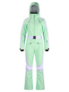 Women's Gsou Snow Retro Belted Stripe Flare Ski Suit