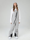 Women's Searipe Oblique Zipper Winter Crew Snow Pants Ski Bibs