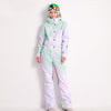 Women's Blue Magic Winter Colorful All In One Piece Ski Jumpsuit Winter Snowsuits