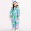 Kid's Blue Magic Waterproof Colorful One Piece Coveralls Ski Suits Winter Jumpsuits