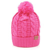 Women's Crochet Knit Hairball Snow Beanie